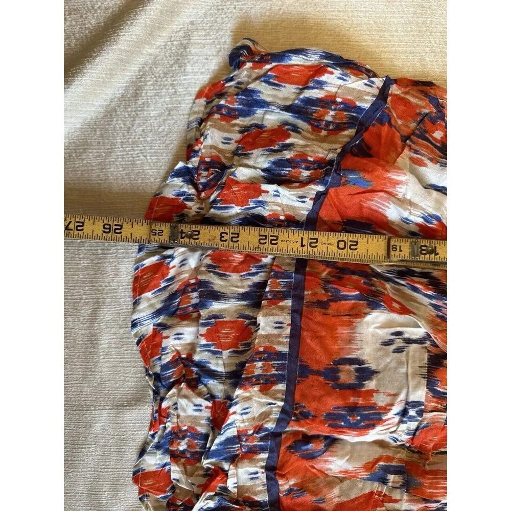 Beach Lunch Lounge A PEA‎ IN THE POD Orange White Blue Geometric Top Boho Smal - Picture 5 of 11